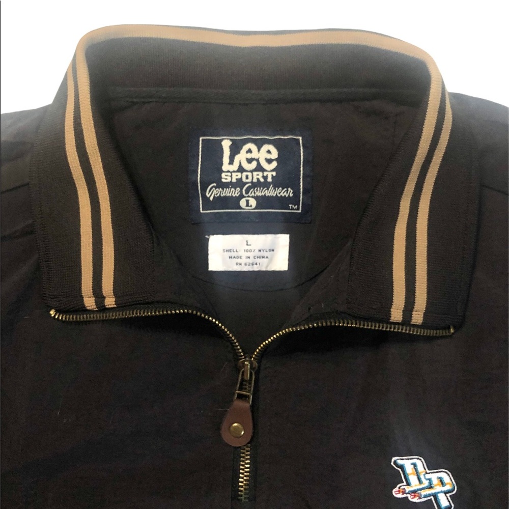 Vtg Lee Sport Nylon Windbreaker Dark Brown Size L - Picture 5 of 6
